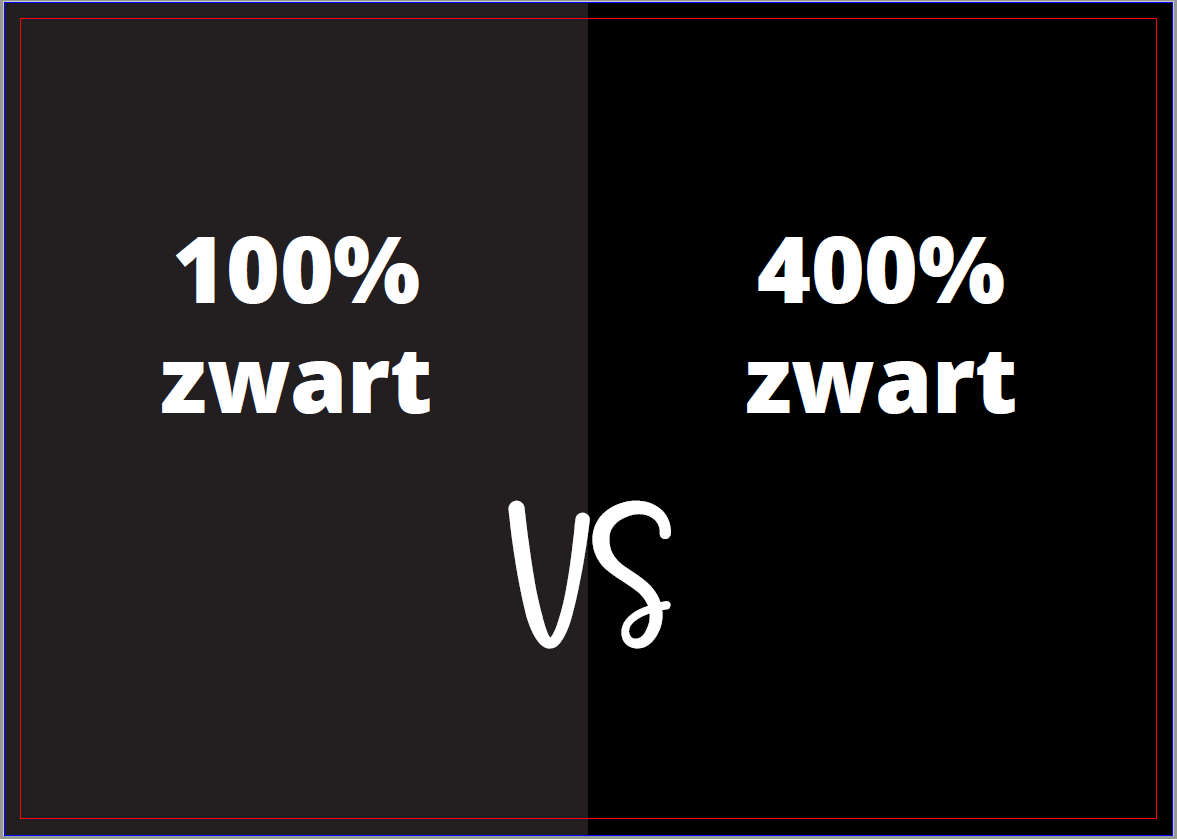 100% zwart vs 400% zwart