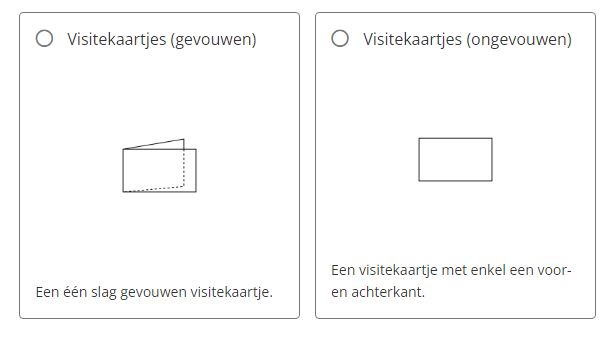 Keuzemenu gevouwen drukwerk