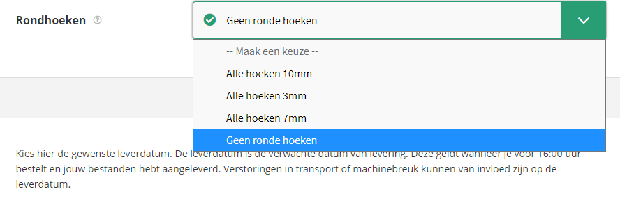 waaier met afgeronde hoeken