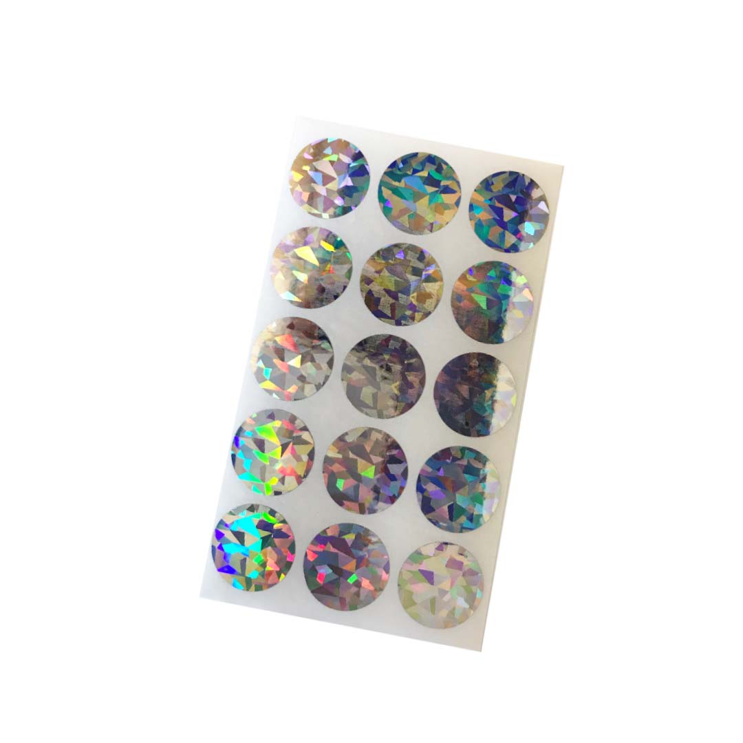 Scratch-off stickers rond kristal